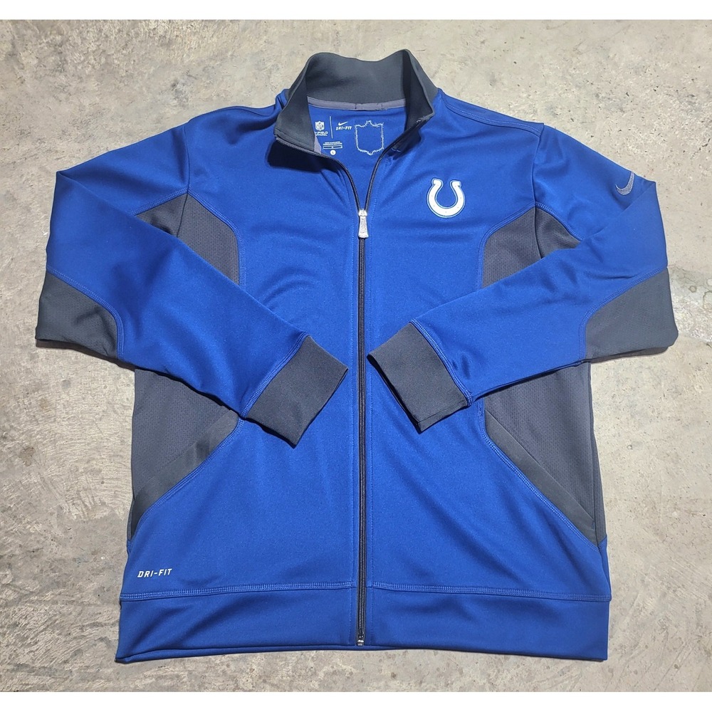 New Mens Nike Dri-Fit Onfield Indianapolis Colts Full Zip Track Jacket Large L